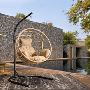 Kaia Hanging Chair with Stand - Cappuccino