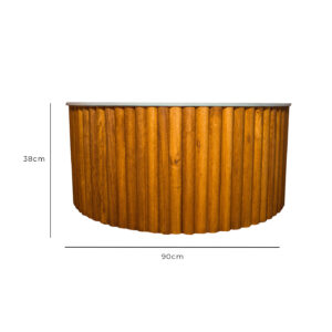 Flute Coffee Table Lrg - Honey Dia.90x38cm