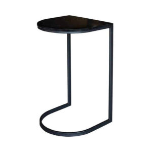 Couch Over Curved Side Table - Black Galaxy