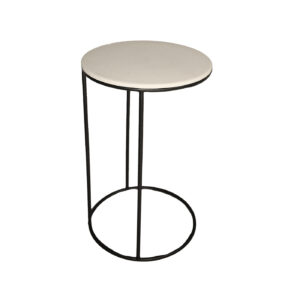 Couch Over Round Side Table - Blk & White